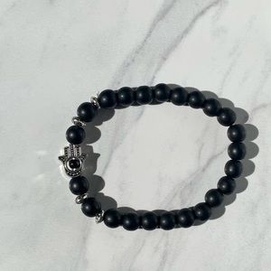 Silver & black bracelet